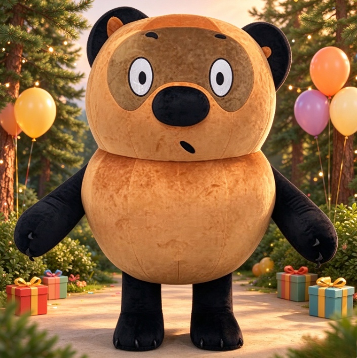 茶色と黒色のクマの着ぐるみ。大人用、全身を覆う、ふわふわ素材 - Costumes のレビューと価格