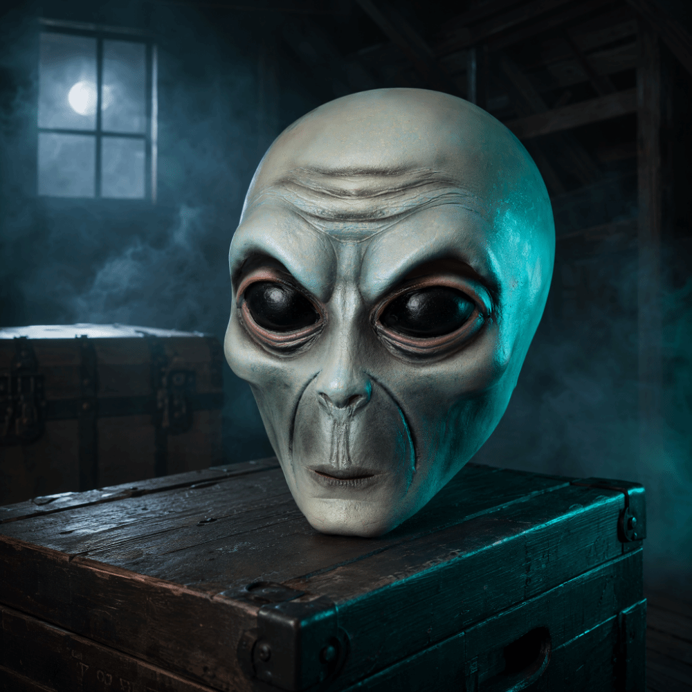 ラテックス素材のエイリアンマスク、フルヘッドマスク、グリーン - Latex Alien Mask Realistic のレビューと価格